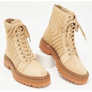 Vince Camuto x Fashion Jackson Suede Lace-Up Hiker Boots